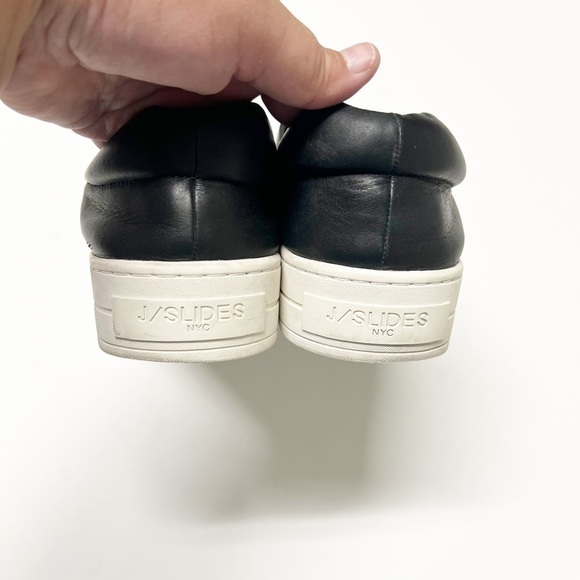 J Slides Womens Black Leather Heidi Chunky Platform Slip On Sneaker Size 10 - Picture 4 of 5
